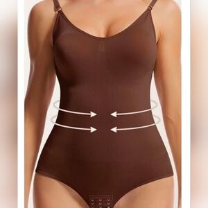 Women's Unbranded Shapewear Tummy Control Bodysuit Brown Size Small